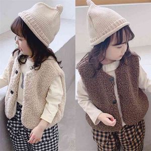 Herfst Winter Baby Dikke Vest Meisjes Jongens Berber Fleece Pluche Meisje Kleding 210521