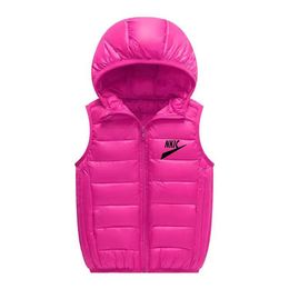 Herfst Winter Baby Vest Down Hooded Waistcoat Boy Girl Keep warme taille Kid Mouwloze jas kinderen Vest 0-6y