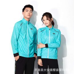 Automne Winter Badminton Cost Set Brilliant Couples Training Shirt Table Tennis Jersey Imprimé à manches longues Sports pour compétition