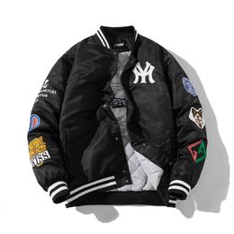 Bomber d'hiver d'automne hommes broderie de streetwear slim fit de baseball vestes manteaux décontractés de vent de vent ko 240113