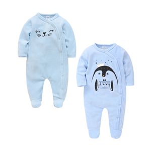 Herfst Winter geboren Baby Meisje Kleding Cartoon Print Jongen Homewear Warme Baby Zachte Fleece Kerst Pyjama Set 240325