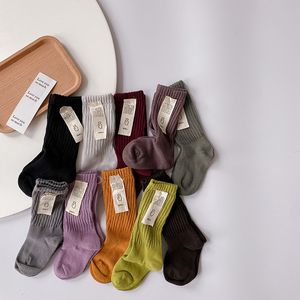 Automne hiver garçons et filles couleur bonbon chaussettes décontractées tout-match pour 1-8 ans enfants 210508