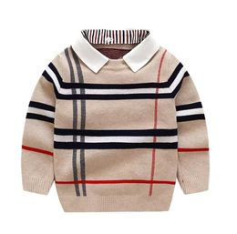 Suéter de otoño invierno para niños, suéter de punto a rayas, camisas para niños pequeños, suéter de manga larga, suéteres de moda para niños, ropa 2023