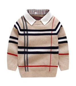 Autumn Winter Boys Sweater gebreide gestreepte trui peuter kinderen lange mouw pullover kinderen mode sweaters kleding 6016265