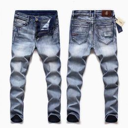 Automne hiver marque hommes jean lavé Slim jean pour hommes pantalons décontractés nouveauté mode grande taille 40 42 44 46 210331