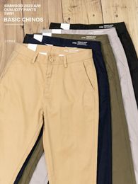 Otoño invierno pantalones casuales hombres algodón slim fit chinos pantalones de moda ropa de marca masculina más tamaño pantalón 482 240202