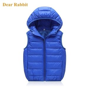 Automne hiver enfant gilet filles garçons vers le bas gilet bébé fille sans manches enfants à capuche veste Outwear vêtements pour bébés 211203