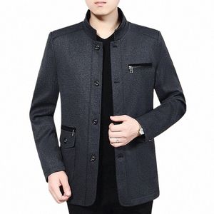 Automne hiver classique Busin polaire vestes d'âge moyen personnes âgées lâche décontracté haute top hommes pardessus vêtements masculins A9Hi #