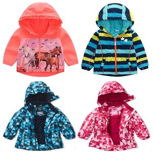 Manteau d'automne et d'hiver pour enfants, vestes pour enfants, garçons et filles, coquille souple, coupe-vent et coupe-vent, plus velours épais, LJ201125