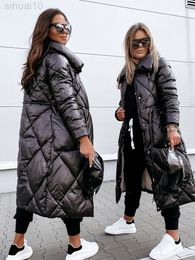 Herfst Winter Jas Vrouwen Casual Streetwear Jas Lange Mouwen Warme Bovenkleding Gewatteerde Parka Katoen Gewatteerde Puffer Jassen L220730