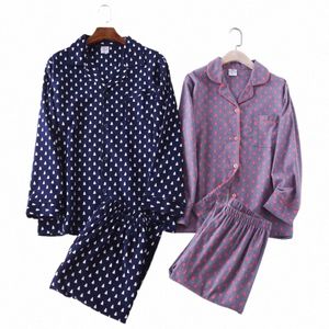 Herfst Winter Koppels Bijpassende Casual Pyjama Sets Mannelijke 100% Cott Nachtkleding Pak Mannelijke Lg Mouw Vest Shirt Broek k7RT #