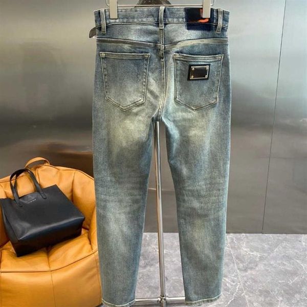 Otoño invierno diseñador pantalones de mezclilla para hombre pantalones de mezclilla con lavado de metal para mujer cambio gradual de color jeans desgastados pantalones de chándal de moda 2499