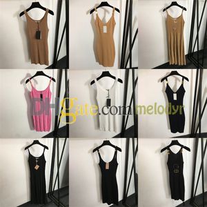 Vestido de punto Sexy de verano para mujer, vestidos con tirantes, estampado de letras, faldas ajustadas de alta elasticidad, vestido de punto ajustado para mujer, faldas de fiesta