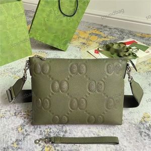 Sac en cuir véritable 5A Litchi-Texture : vert, unisexe, fonctions portefeuille et fourre-tout, style messager de taille moyenne, détails en relief unisexe