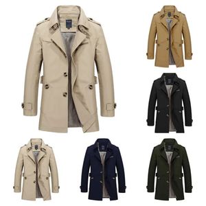 Autumn Winter Fashion Men Jackets Slim Fit Business Coats Heren Windscheper Pure Color Out -Wear PLUS MAAT 5XL Casual herenjack 240430