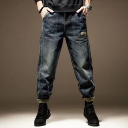 Herfst/wintermode trend retro wide been jeans heren casual ontspannen comfortabel ademende plus size broek 28-36 240424