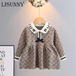 Automne hiver fille robe pull princesse enfants bébé pull enfants tissu pull doux tricoté Dressrs Bow Jumper 15y 2111171982861