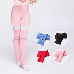 Automne hiver filles Ballet danse Leggings chaussettes coton couleur unie garder au chaud genouillères enfants danse exercice vêtements 240111