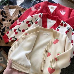 Automne hiver filles garçons polaire tricot pulls bébé enfants enfants Cardigan 240129