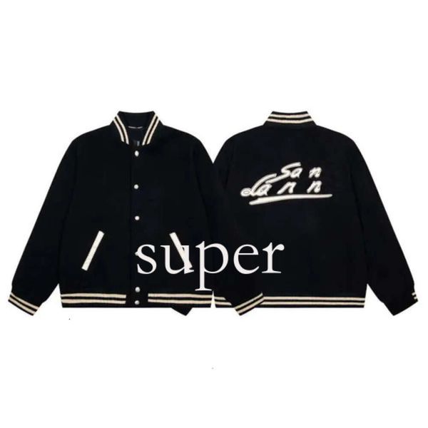 Autumn Winter Jackets for Men Saint Baseball Jacket Women Laurent Coat Relling Brand L Vintage Bomber Coats Hip Hop Varsity Varsity Jacke 9811