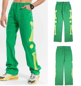 Autumn Winter Winter Kapital Cargo Pants Men Mujeres Bordado de hueso VERDE Pantalones informales sueltos Men039s2215264