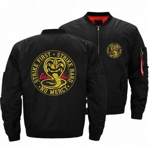 Automne Hiver Karaté Kid Cobra Kai Ma1 Épais Moto Militaire Aviateur Pilote Air Hommes Coupe-Vent Bomber Veste Surdimensionné 5XL X7Td #