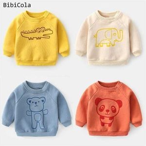 Automne Hiver Enfants Bébés Filles Carrton Sweats Garçons Manches Longues Pull Toddler Infant T-shirt Vêtements Sweat 211110