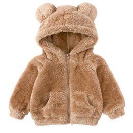 Automne hiver enfants manteau conception fermeture éclair veste enfant en bas âge bébé à capuche filles garçon chaud sweat à capuche vêtements d'extérieur pour enfants