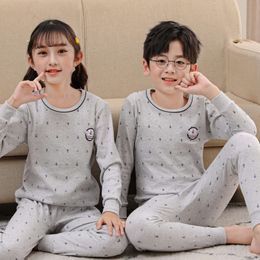 Autumn Winter Kids Pamas Sets Girl Cleren Boys Pyjama Girls Pijama's Baby Sleepwear Children's Long Sleeve T-Shirt+Pants L2405