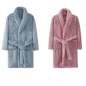 Automne Hiver Enfants Vêtements De Nuit Robe Garçons Flanelle Chaud Peignoir Filles 4-18 Ans Adolescents Enfants Pyjama Bébé Adolescent Veste Manteau 211023