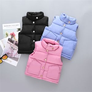 Autumn Winter Kids Vest Casual Baby Girls Vest Jacket Children Outerwear Infant Toddler Down Vest baby Boys Warm Jacket clothes LJ20117