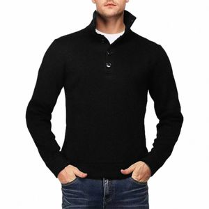 Otoño Invierno Sudaderas con capucha para hombre Butt Down Turtleneck Lana de punto LG Manga Jerseys Cálido Abrigo de lana Flojo Fleece Outwear U8ra #