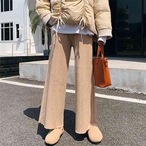 Automne Hiver Corée Fashion Femmes Taille Élastique Taille Elastic Pantalon de jambe Casual All-Associé Pantalon Femme en vrac S318 210512