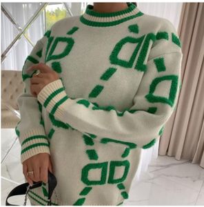 Autumn Winter Long Sleeve Pink Sweaters for Women Knitted Green O Neck Loose Oversized D Pullover Casual Vintage