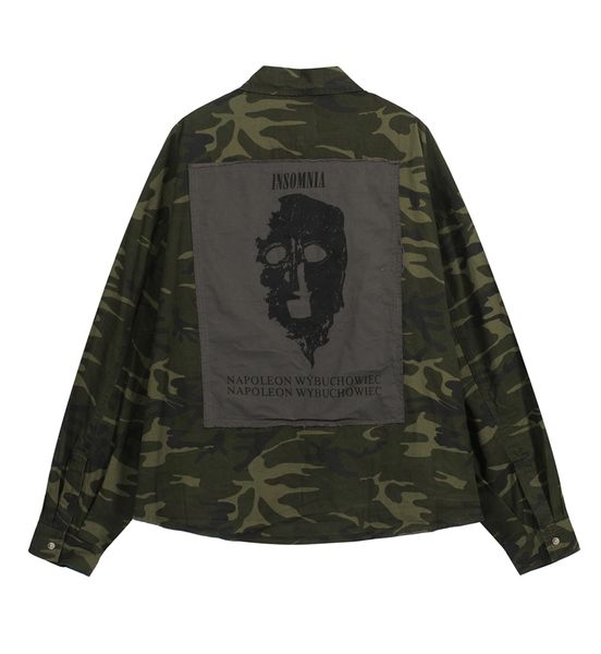 Heavy Made Automne Hiver Hommes Casual Oversize Camouflage Imprimé Chemises Camo À Manches Longues avec Tissu Patchwork Armée Vert Manteau En Détresse 23fw Nov 19th