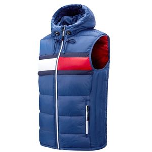 Automne hiver hommes gilet à capuche sans manches manteau imperméable patchwork épais confortable Dashion gilet taille 4XL 211111