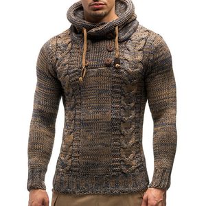 Herfst Winter Heren Hooded Mannelijke Casual Button Gebreide Jumper Man Mode Slanke Pullover Sweaters Hombre Tops