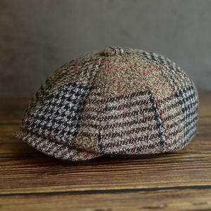 Automne hiver hommes gavroche chapeau laine mélange mâle béret hommes et femmes angleterre rétro chapeau conducteur casquette plate