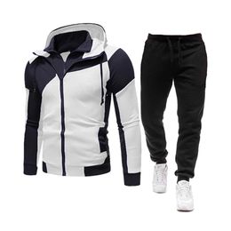 Automne Hiver Hommes Ensembles Marque Sportswear Survêtements 2 Pièces Ensembles Vêtements Pour Hommes Sweats À Capuche + Pantalons Ensembles Mâle Streetswear Manteau Vestes 210914