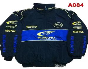 Otoño Invierno Men039s Ropa de motocicleta Chaqueta de ciclismo Marea Algodón Monos a prueba de viento Subaru Bordado Algodón Nascar Moto Ca9823828