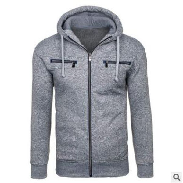 Automne hiver hommes sweat sweat sweat sweat slim double fermeture à glissière Hommes veste manteau sweat-shirt extérieur pour homme