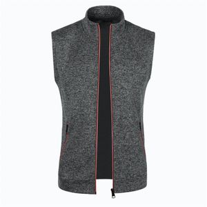 Automne Winter Mens Knit Velouty Fashion Zipper haut gilet 240408