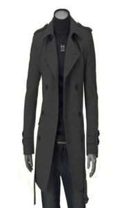 Automne Hiver Mens Long Pea Case Men039s Mabille en laine But Bown Collar Double Breasted Men Trench Coat Shiiping9106388
