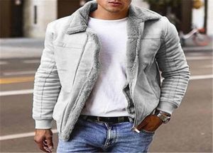 Otoño Invierno chaquetas de cuero de gamuza para hombre chaqueta de motocicleta para hombre abrigos de motorista con cuello de piel grueso y cálido prendas de vestir de lana a prueba de viento 2011303140369