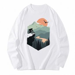 Otoño Invierno Bicicleta de montaña Camisetas Hombres LG Manga Básica Top Fi Suave Cómodo Naturaleza Ciclismo Camiseta Tallas grandes Ropa x8kg #