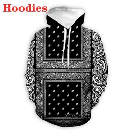 Otoño/invierno nuevo 3D Bandana Red Paisley Print Hoodie sudadera suelta para hombres europeos y americanos 005