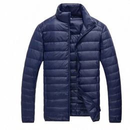 Automne hiver nouveau léger doudoune couleur unie col montant décontracté chaud doudoune mâle chaud parkas vêtements d'extérieur s9ob #