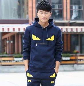 Autumn Winter New Men's Track Spack Sprays Monster Casual Cartoon Gats of Head Sport Traje Modelos de pareja Trajes de trote de jogging