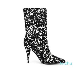 Bottes courtes pointues argentées à talons Super hauts en fourrure de cheval pour femme, chaussures à la mode, taille 44, nouvelle collection automne hiver