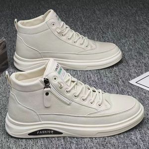 herfst winter nieuwe trend high top casual schoenen mannen zijkant rits bord schoenen jeugdschoen Koreaanse veelzijdige student midden top sportschoenen knappe buitenschoenen